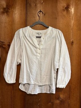 Alex Mill White Swiss Dot 100% Cotton Blouse - XS